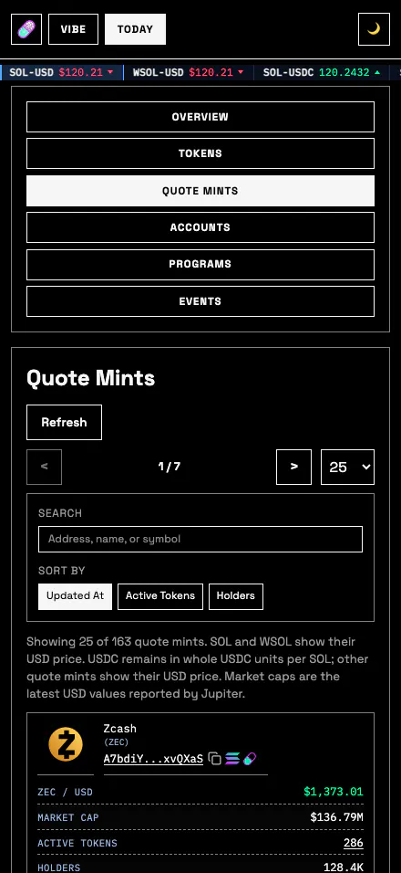 Quote Mints scanner at the 440 by 956 mobile viewport